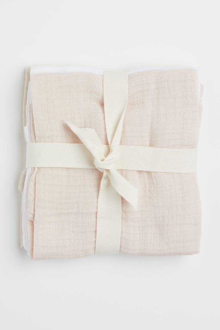Set of 3 muslin baby blankets